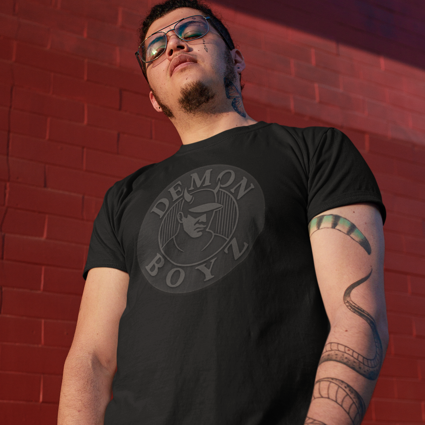 Demon Boyz (Black on Black) Unisex organic cotton t-shirt