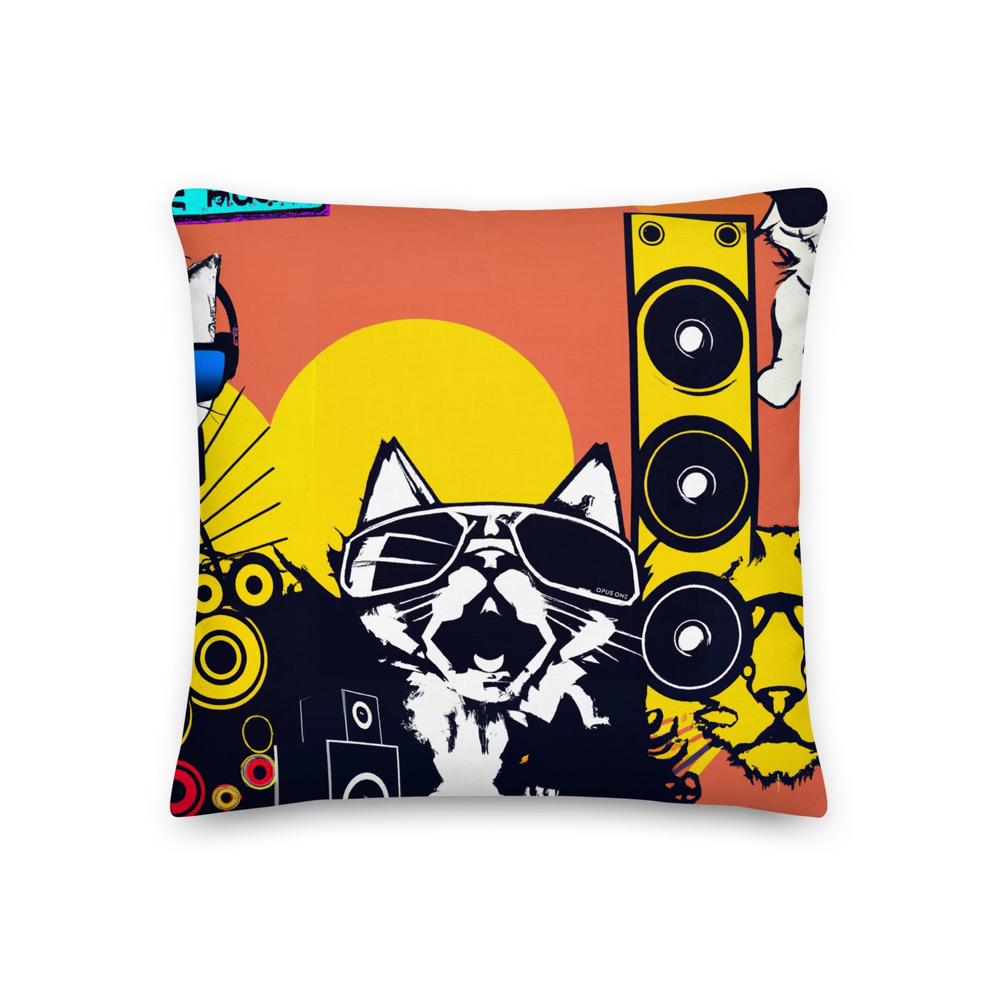 DJ Kitty (v1) Premium Pillow