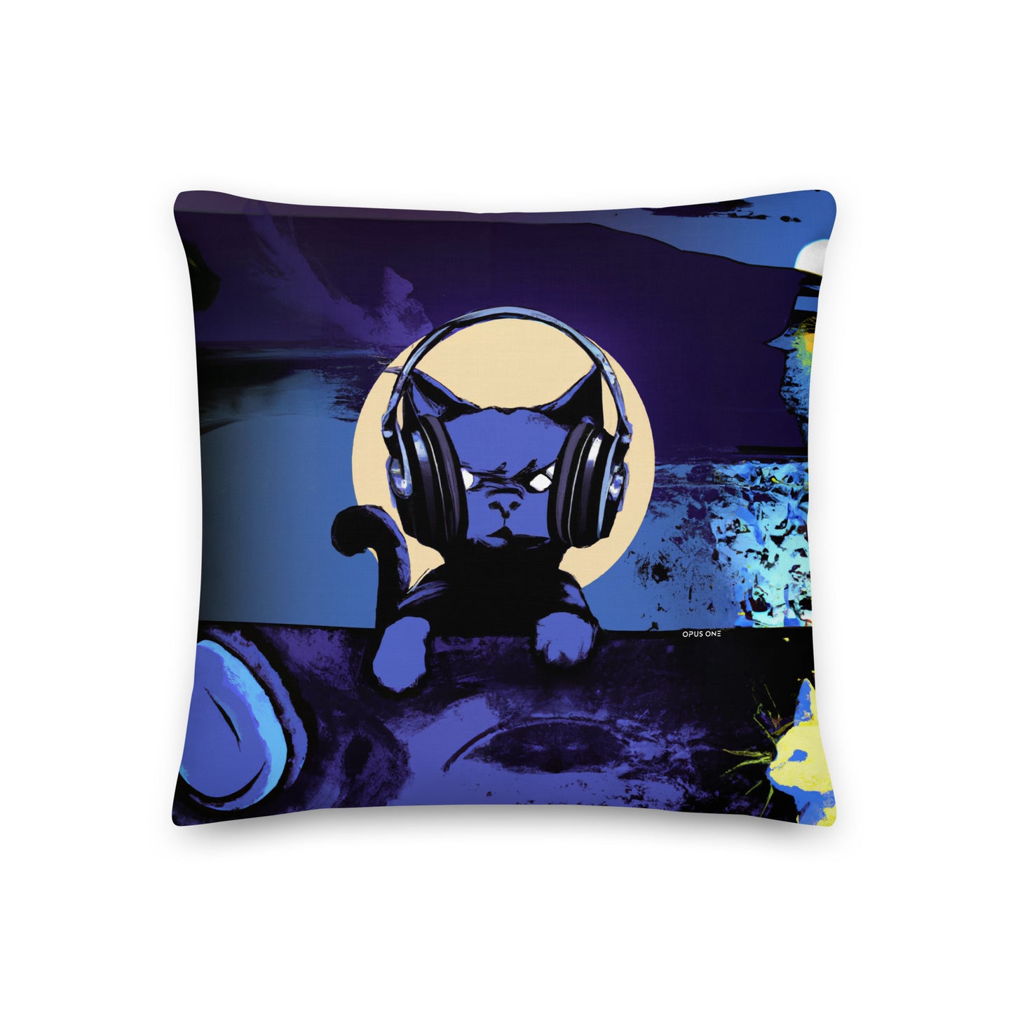 DJ Kitty (v5) Premium Pillow