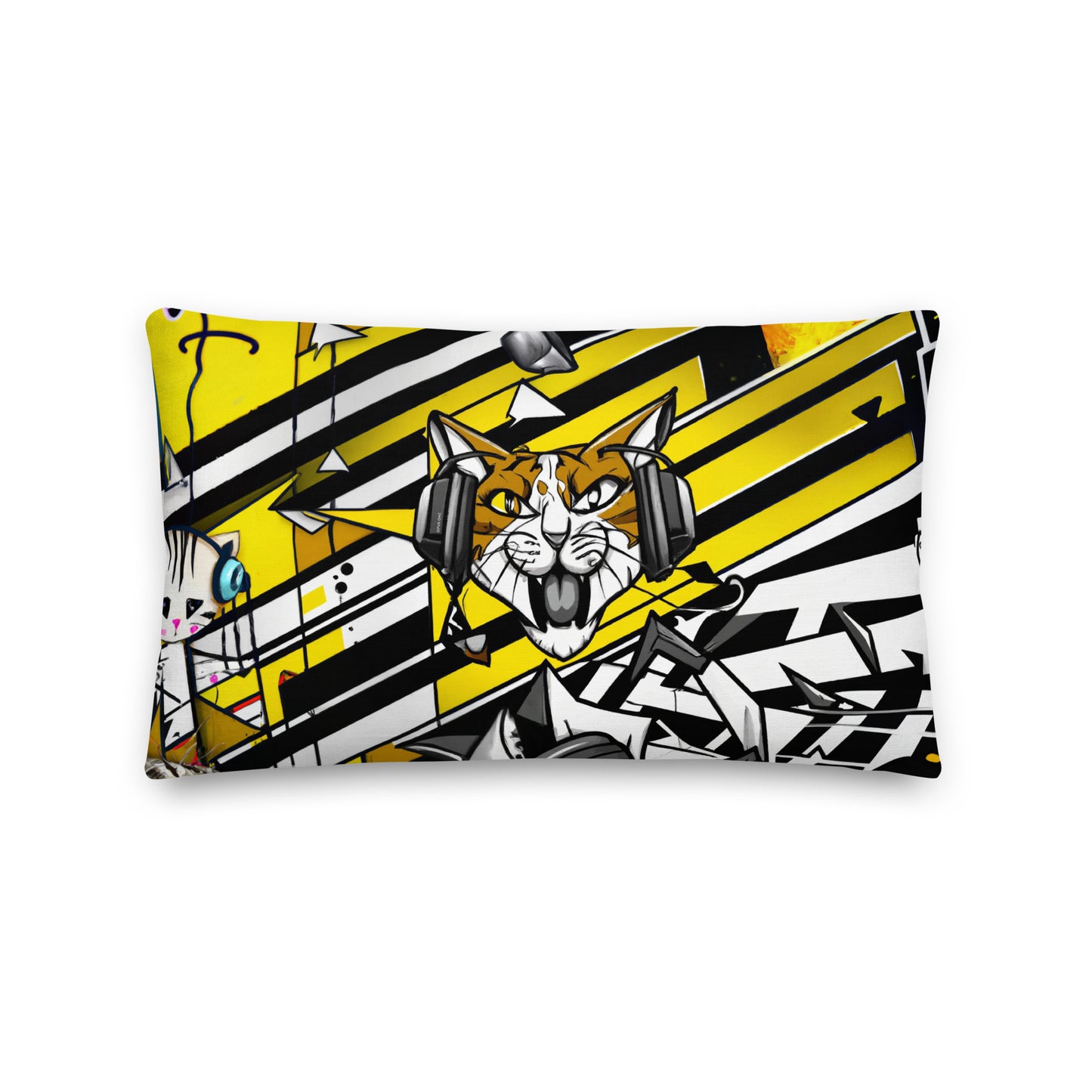 DJ Kitty (v6) Premium Pillow