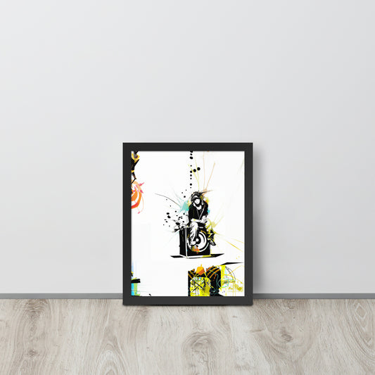 Boy on Speaker (v1) Framed poster