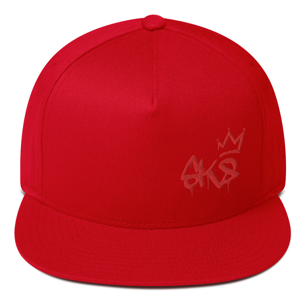 SK8 Logo (v1) Flat Bill Cap (Red Text)