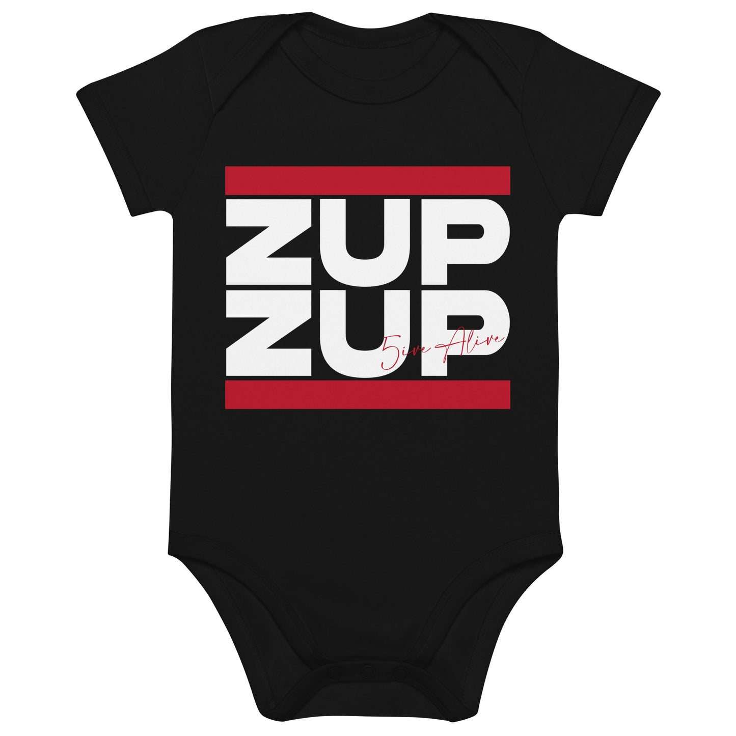 Zup Zup Organic cotton baby bodysuit (White Text)
