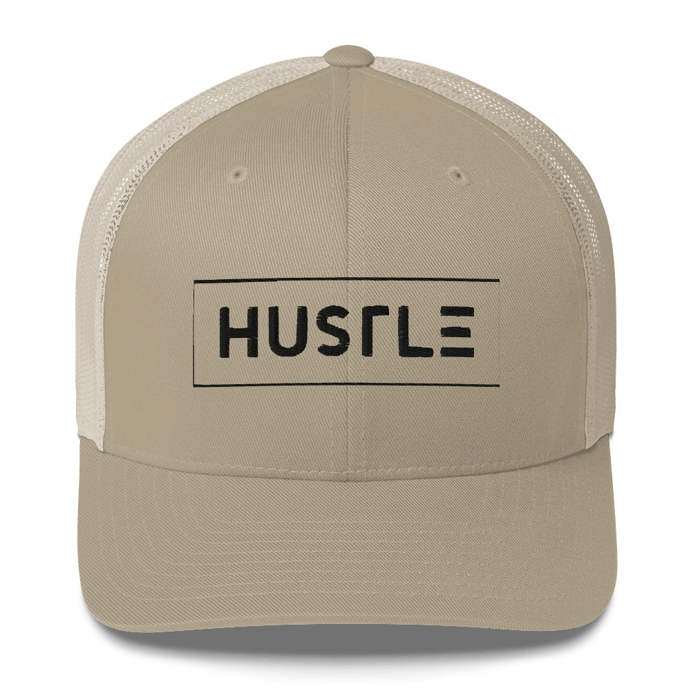 Hustle (v1) Trucker Cap (Black Text)