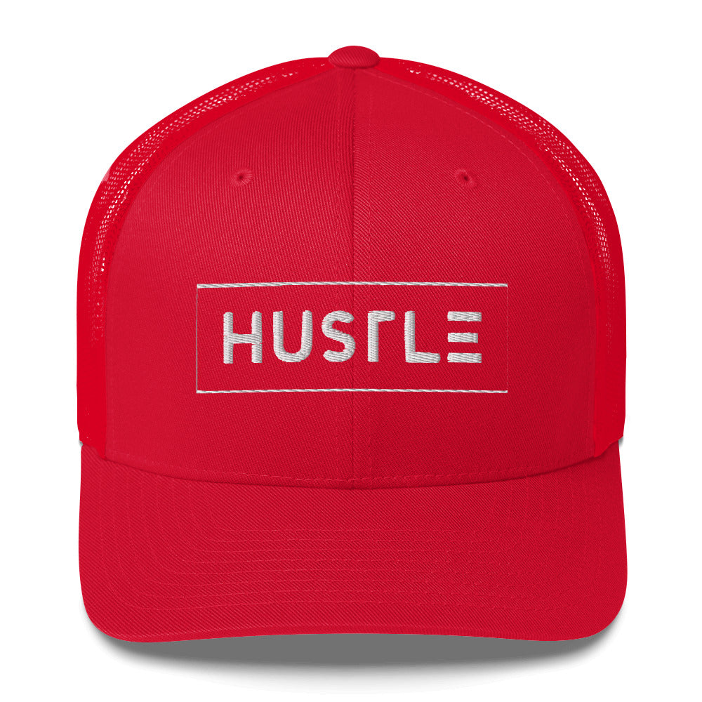 Hustle (v1) Trucker Cap (White Text)