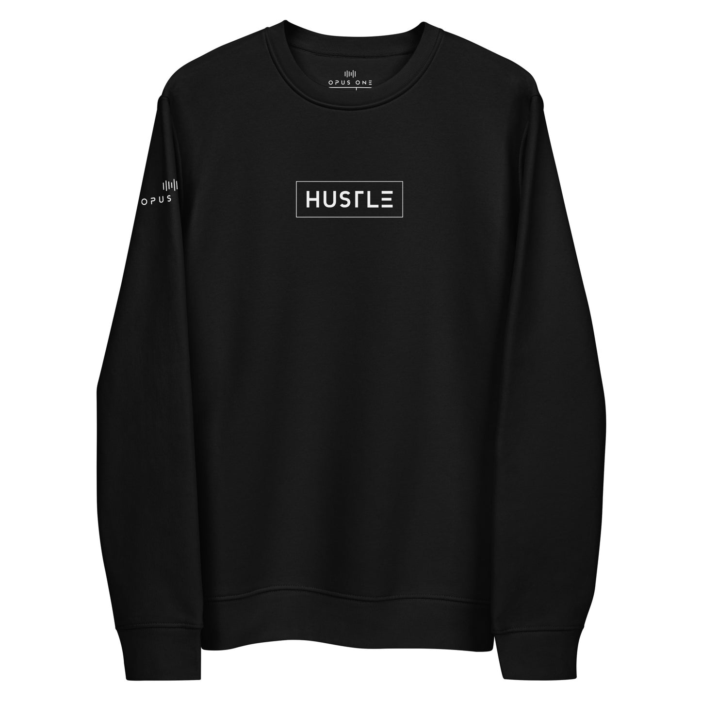 Hustle (v2) Unisex eco sweatshirt (White Text)
