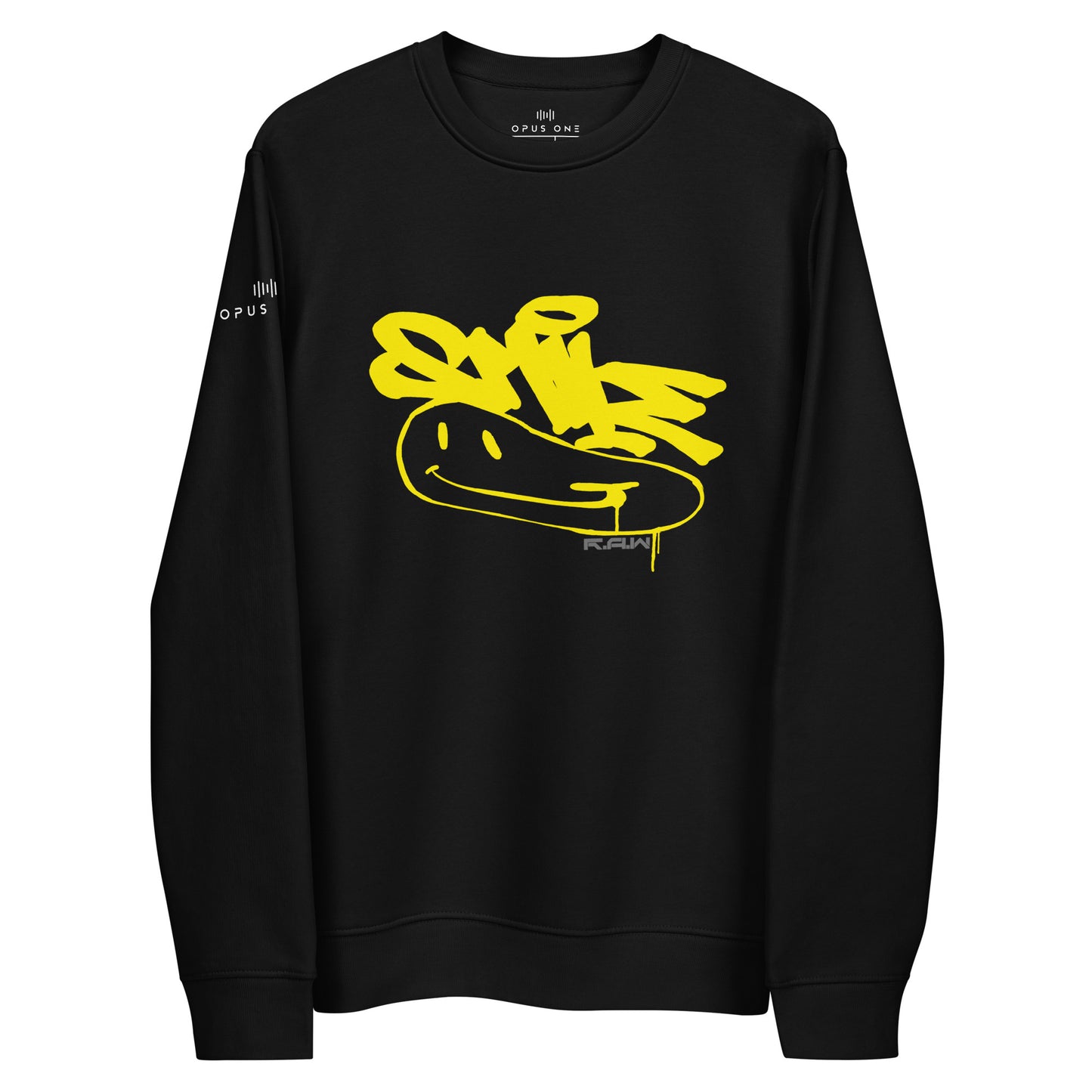 R.A.W (Distorted Smiley) Unisex eco sweatshirt