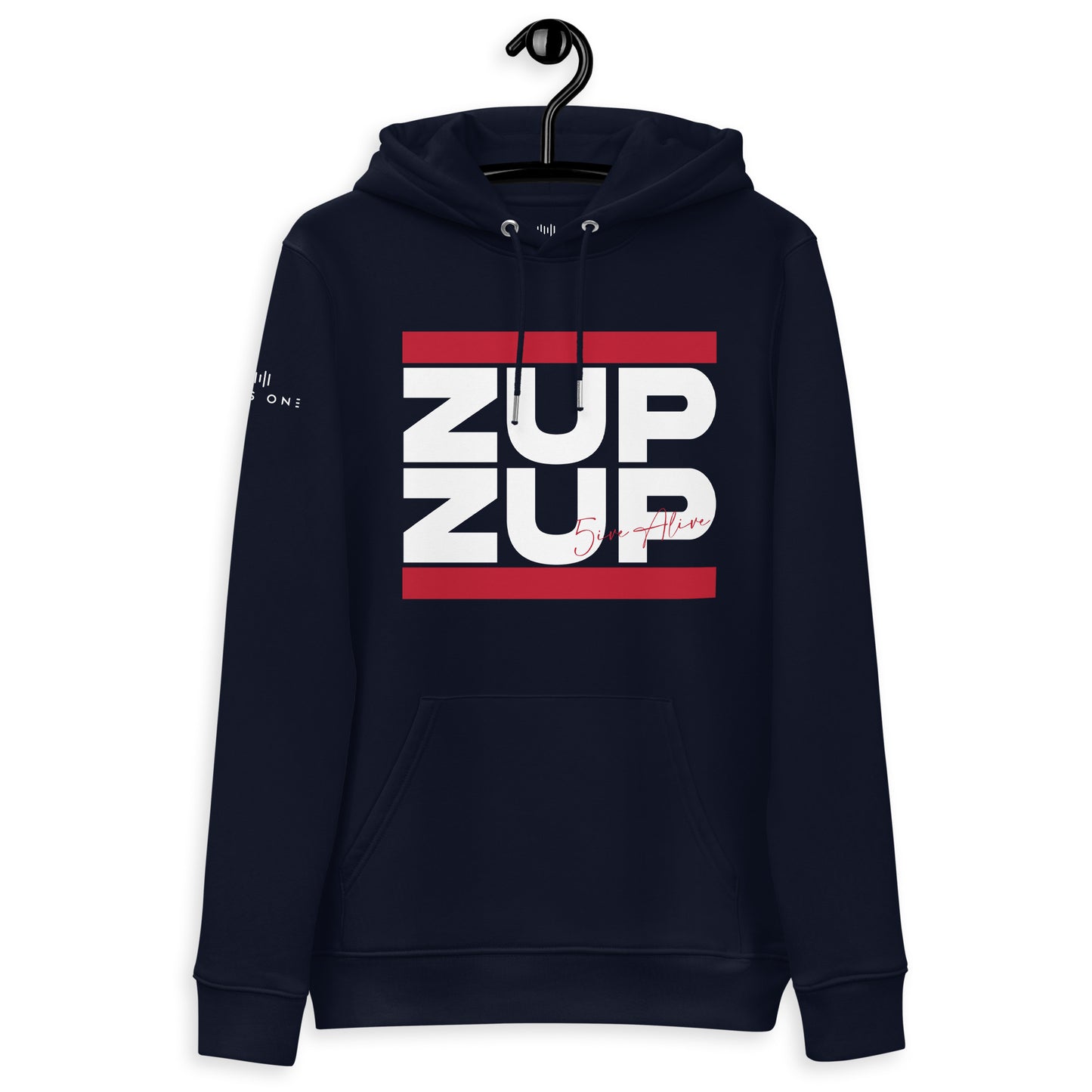 Zup Zup Unisex essential eco hoodie (White Text)
