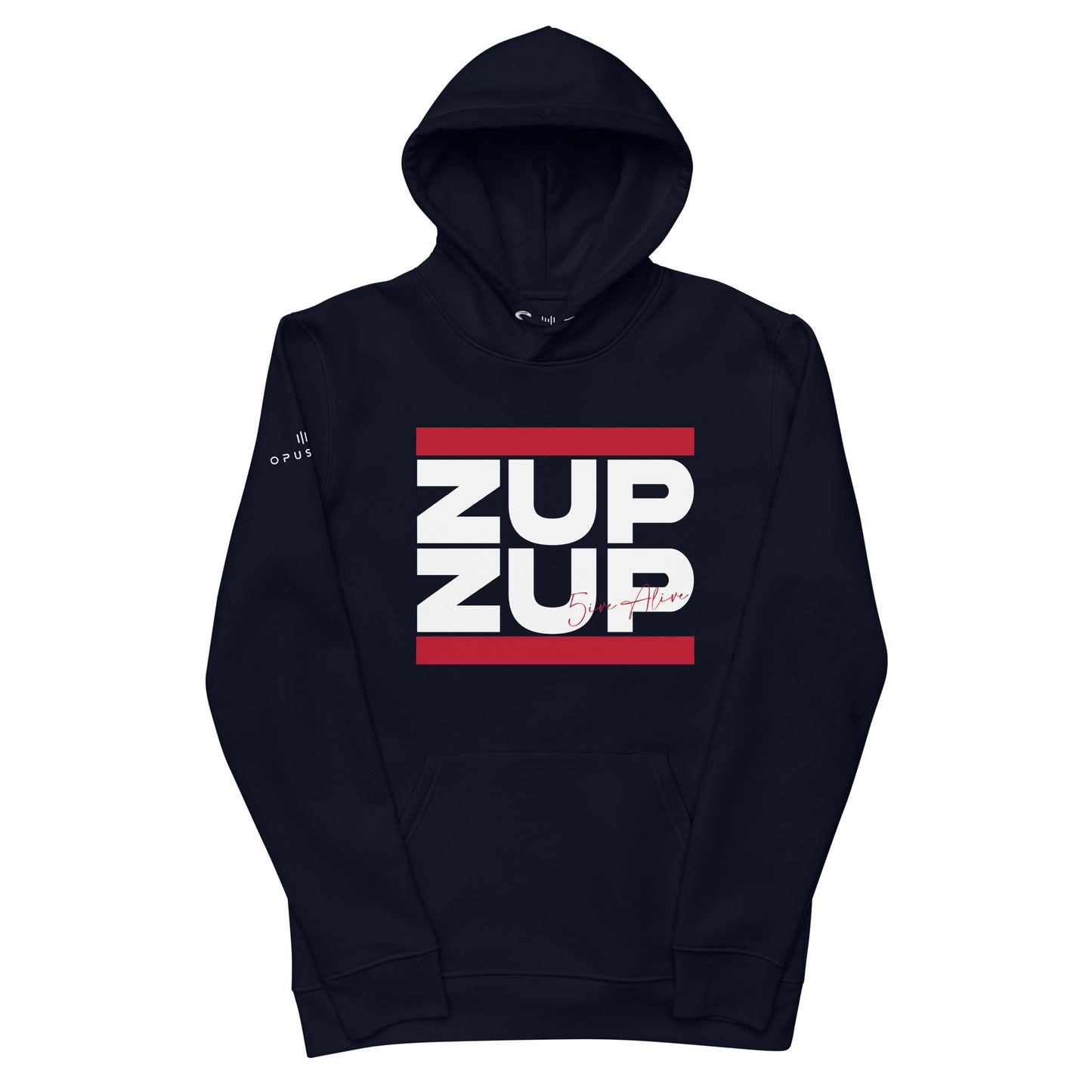 Zup Zup Unisex essential eco hoodie (White Text)