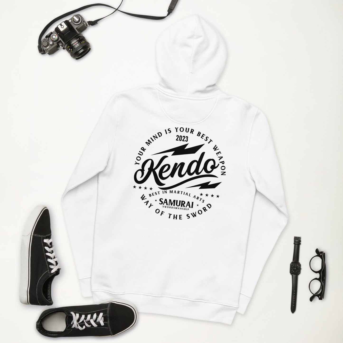 Tribe (Kendo) Unisex essential eco hoodie (Black Text)