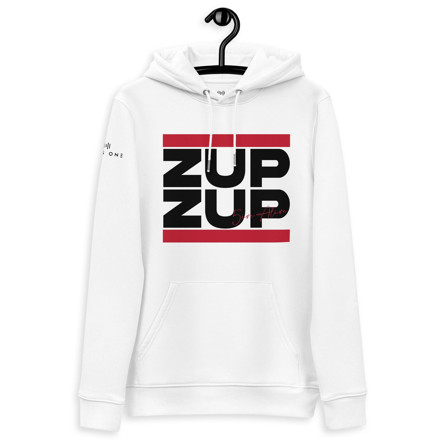 Zup Zup Unisex essential eco hoodie (Black Text)