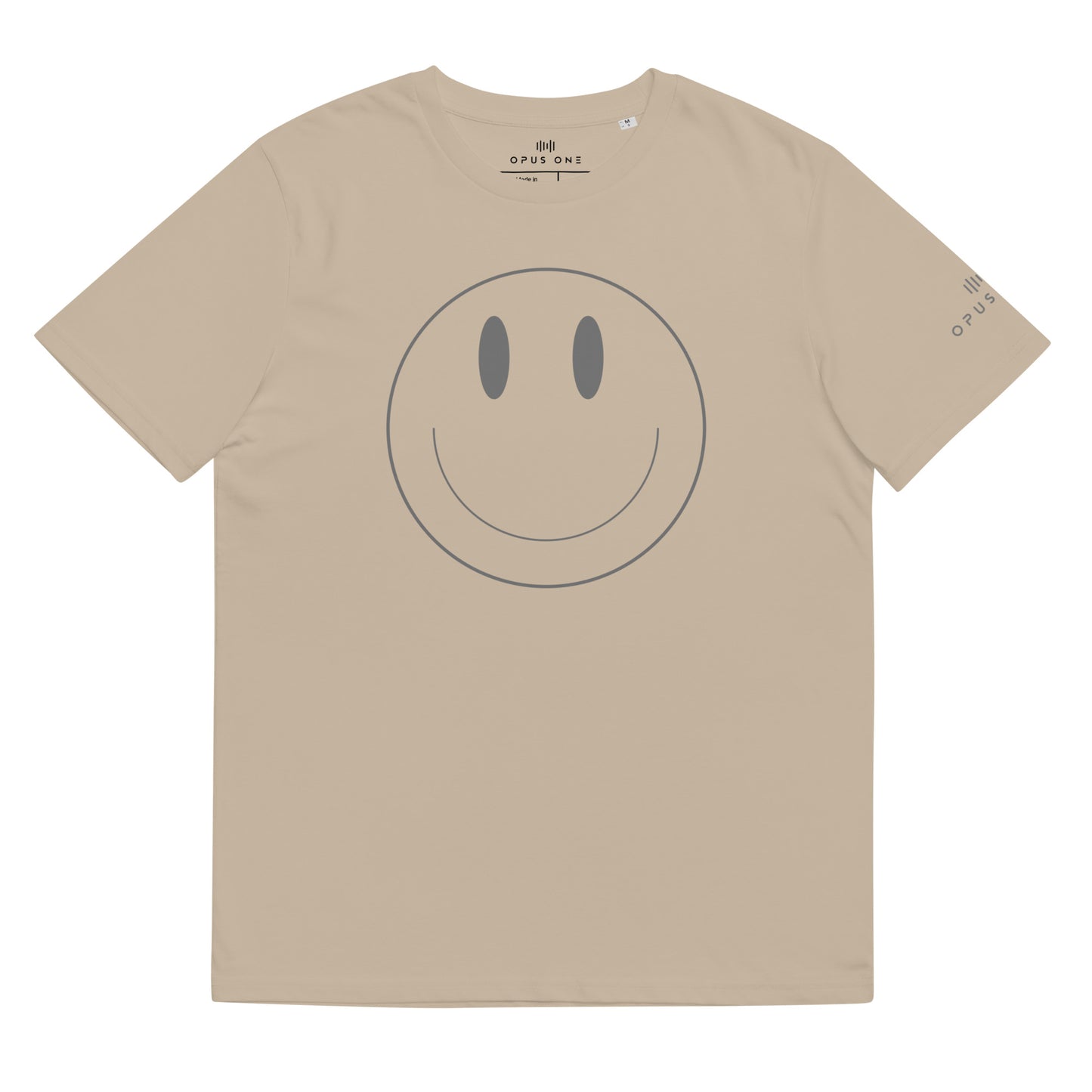 NFTM (v5 Smiley) Unisex organic cotton t-shirt (Grey Image)