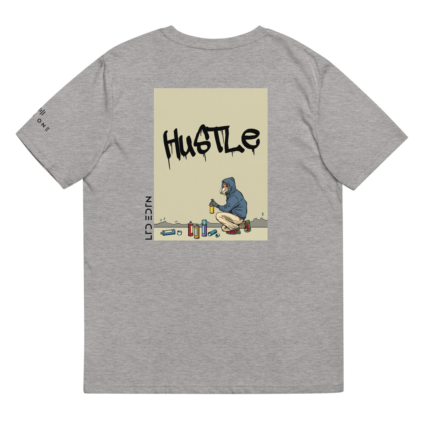 Hustle (v9) Unisex organic cotton t-shirt (Black Text)