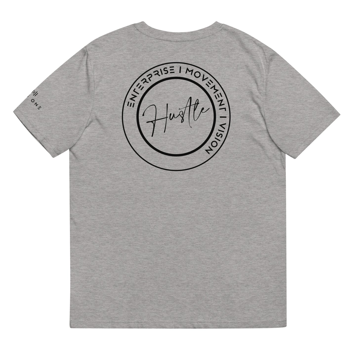 Hustle (v8) Unisex organic cotton t-shirt (Black Text)