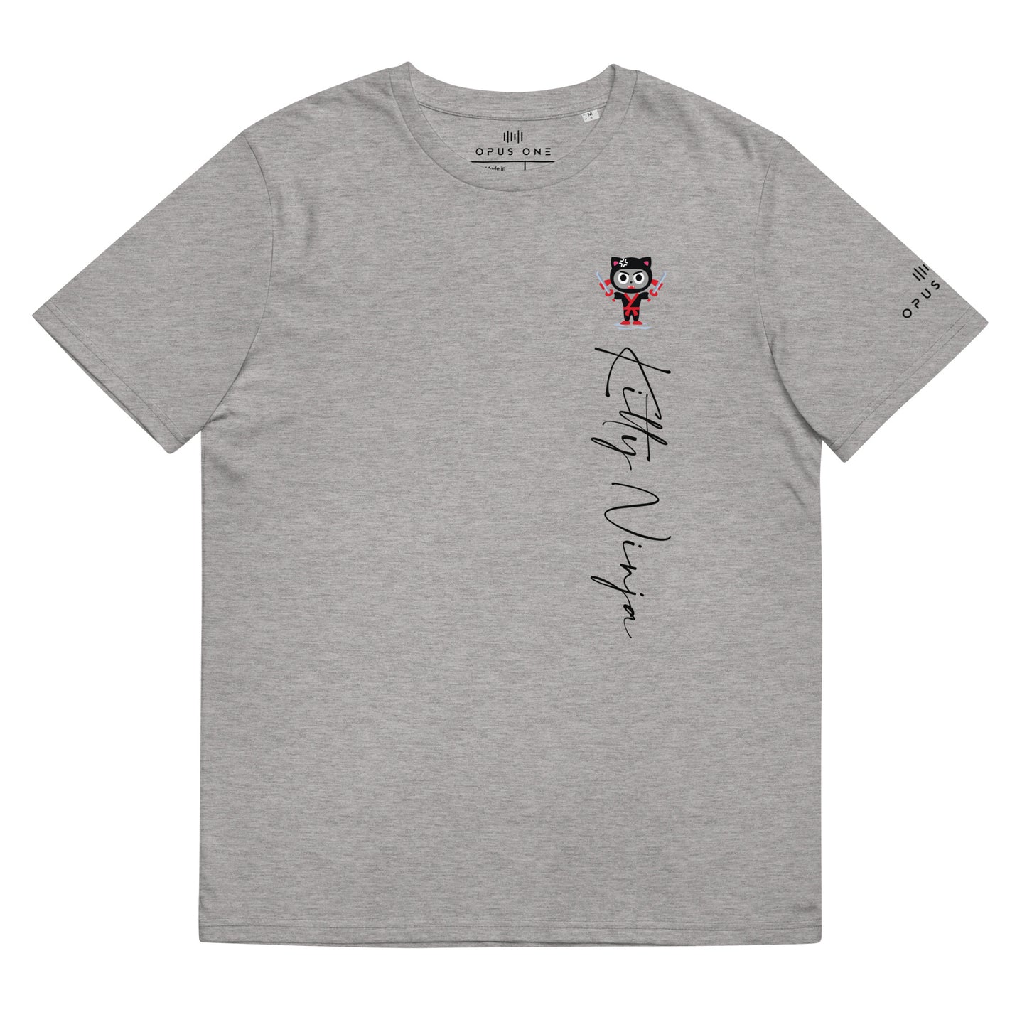 Ltd (Kitty Ninja v2) Unisex organic cotton t-shirt (Black Text)