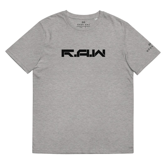 RAW (v5) Unisex organic cotton t-shirt (Black Text)