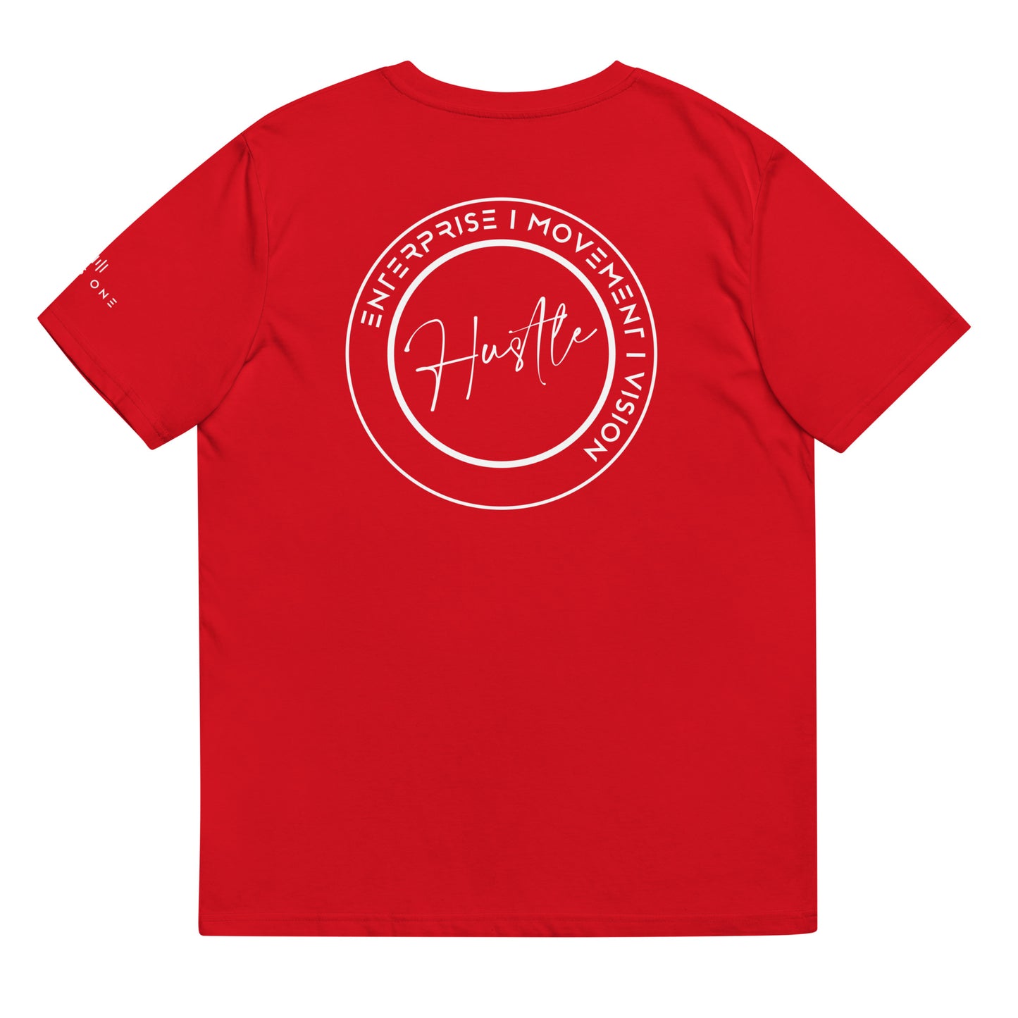 Hustle (v8) Unisex organic cotton t-shirt (White Text)
