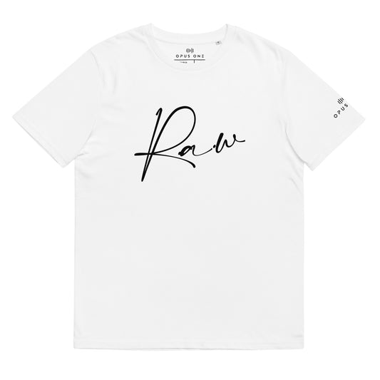 RAW (v4) Unisex organic cotton t-shirt (Black Text)