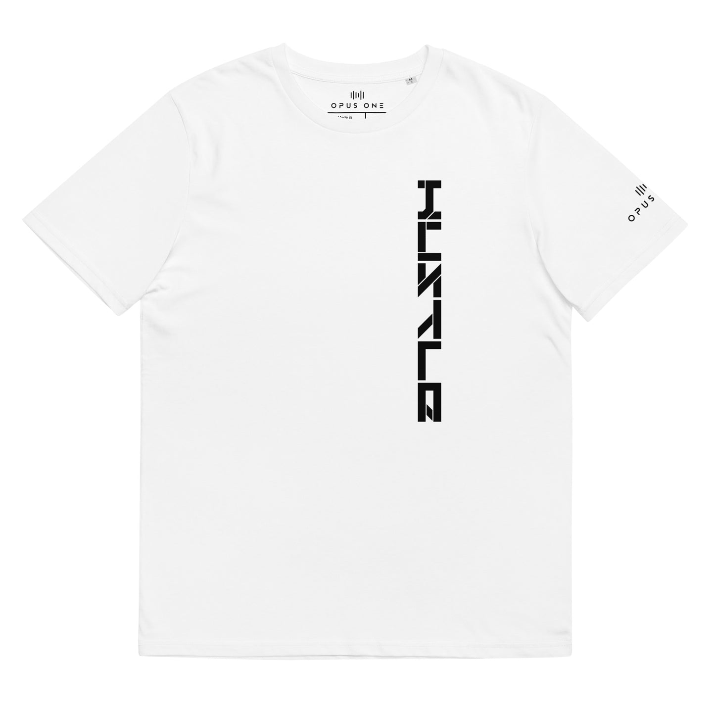 Hustle (v5) Unisex organic cotton t-shirt (Black Text)