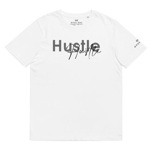Hustle (v4) Unisex organic cotton t-shirt (Black Text)