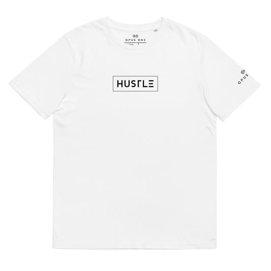 Hustle (v2) Unisex organic cotton t-shirt (Black Text)