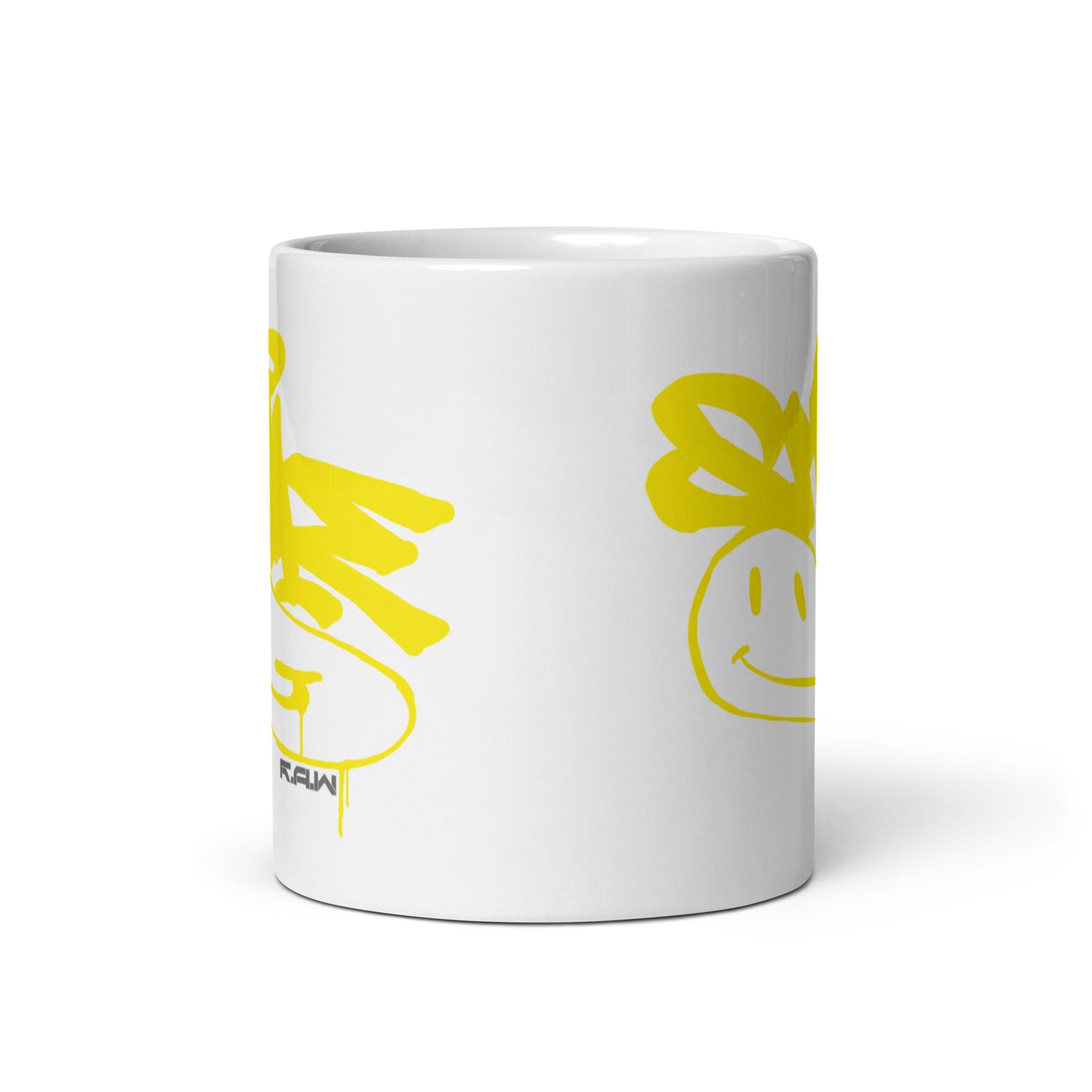 Distorted Smiley White Glossy Mug