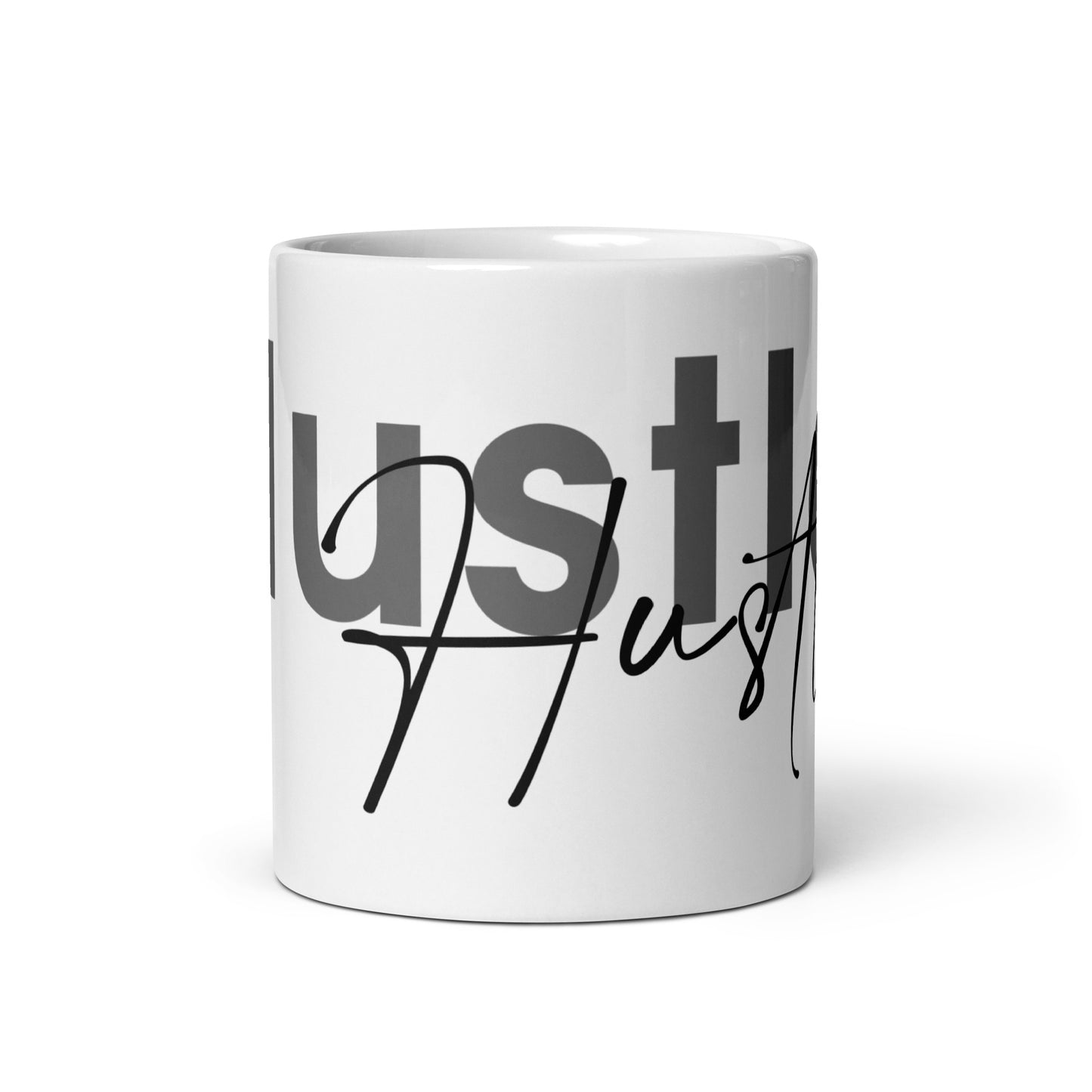 Hustle (v4) White glossy mug
