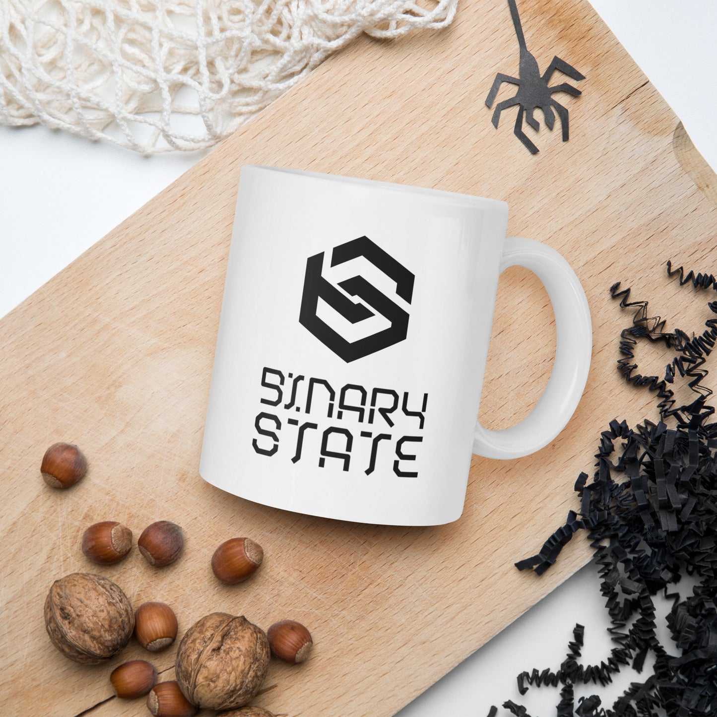 Binary State (v1) White glossy mug