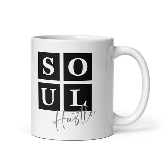 Soul Hustle White glossy mug