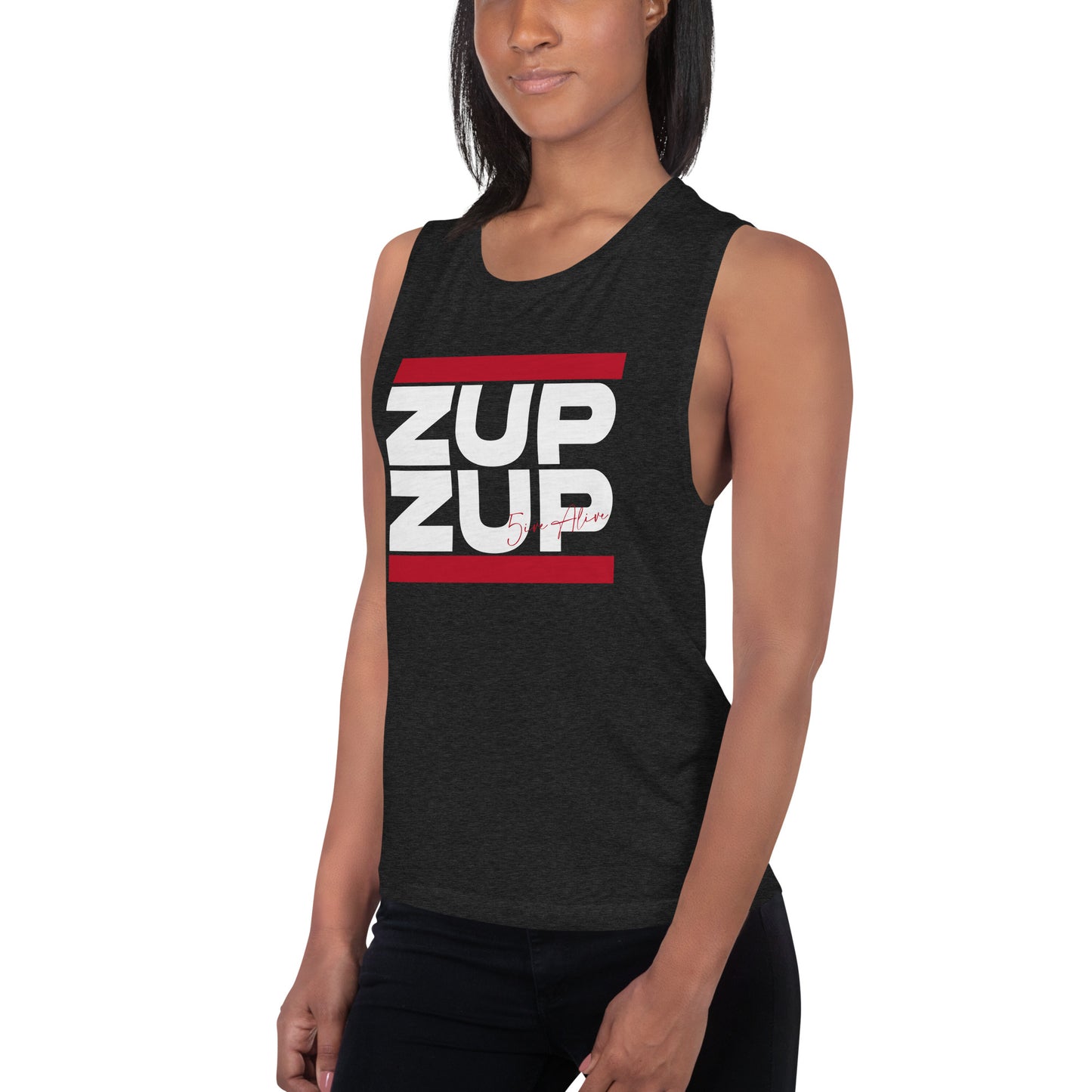 Zup Zup (White Text) Ladies’ Muscle Tank