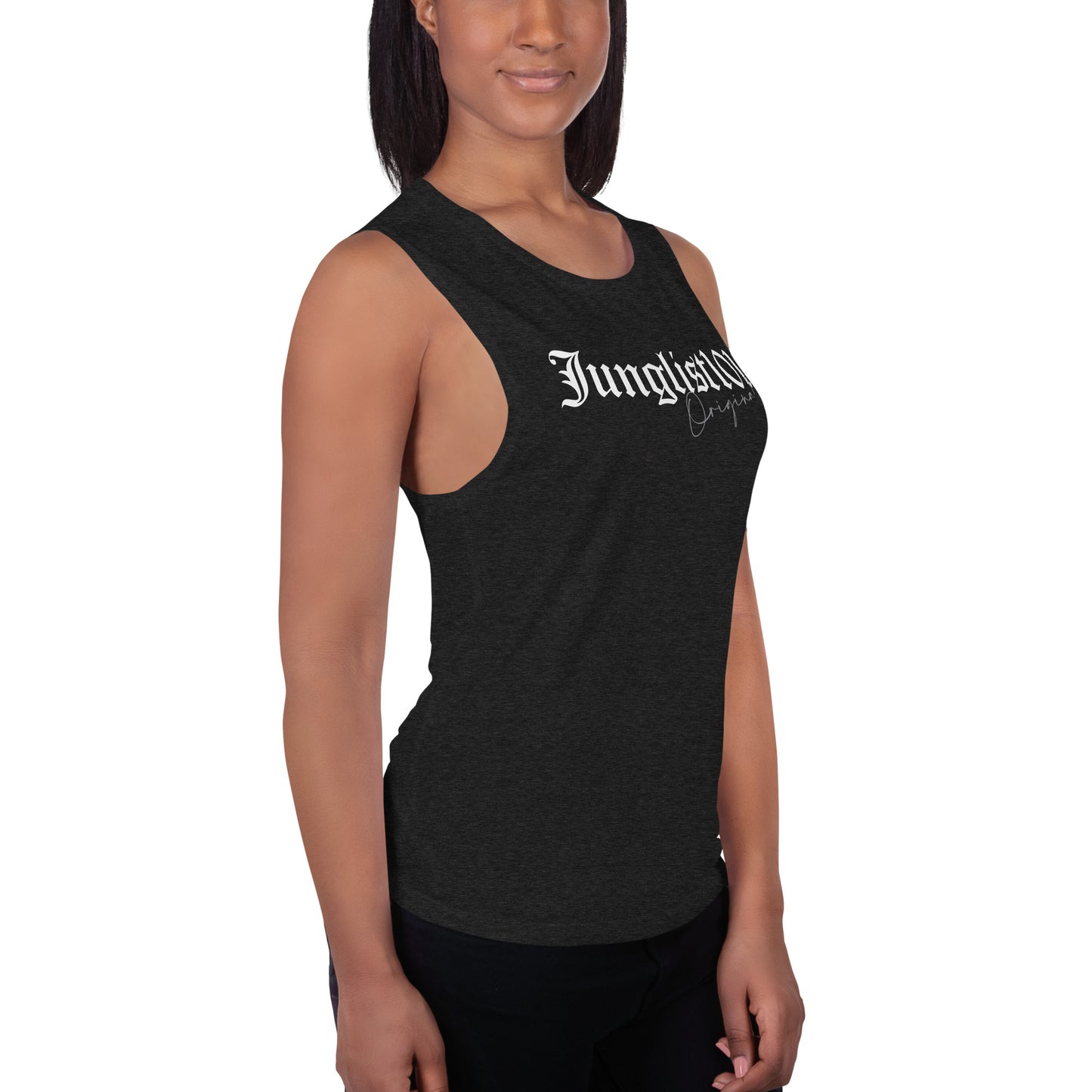 Junglist101 (v1) Ladies’ Muscle Tank (White Text)